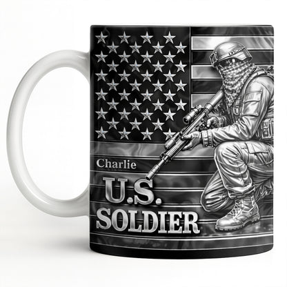 U.S. Soldier With American Flag