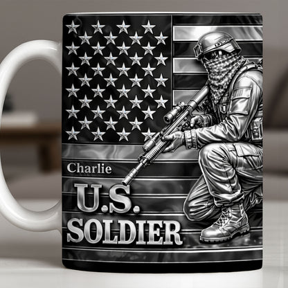 U.S. Soldier With American Flag