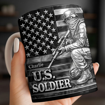 U.S. Soldier With American Flag