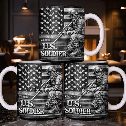 U.S. Soldier With American Flag