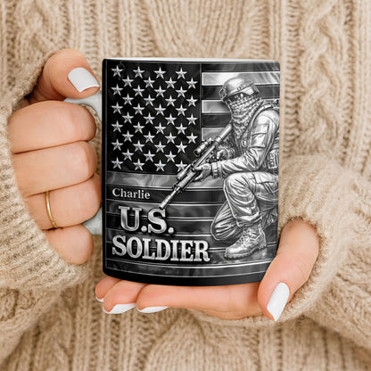U.S. Soldier With American Flag