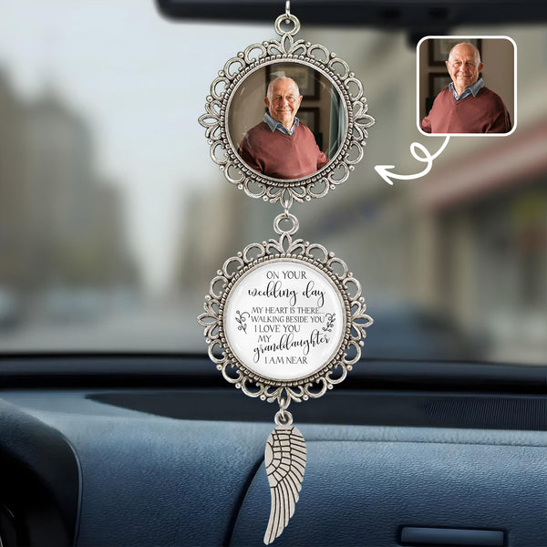 On Your Wedding Day My Heart Is There Angel Wing Pendant