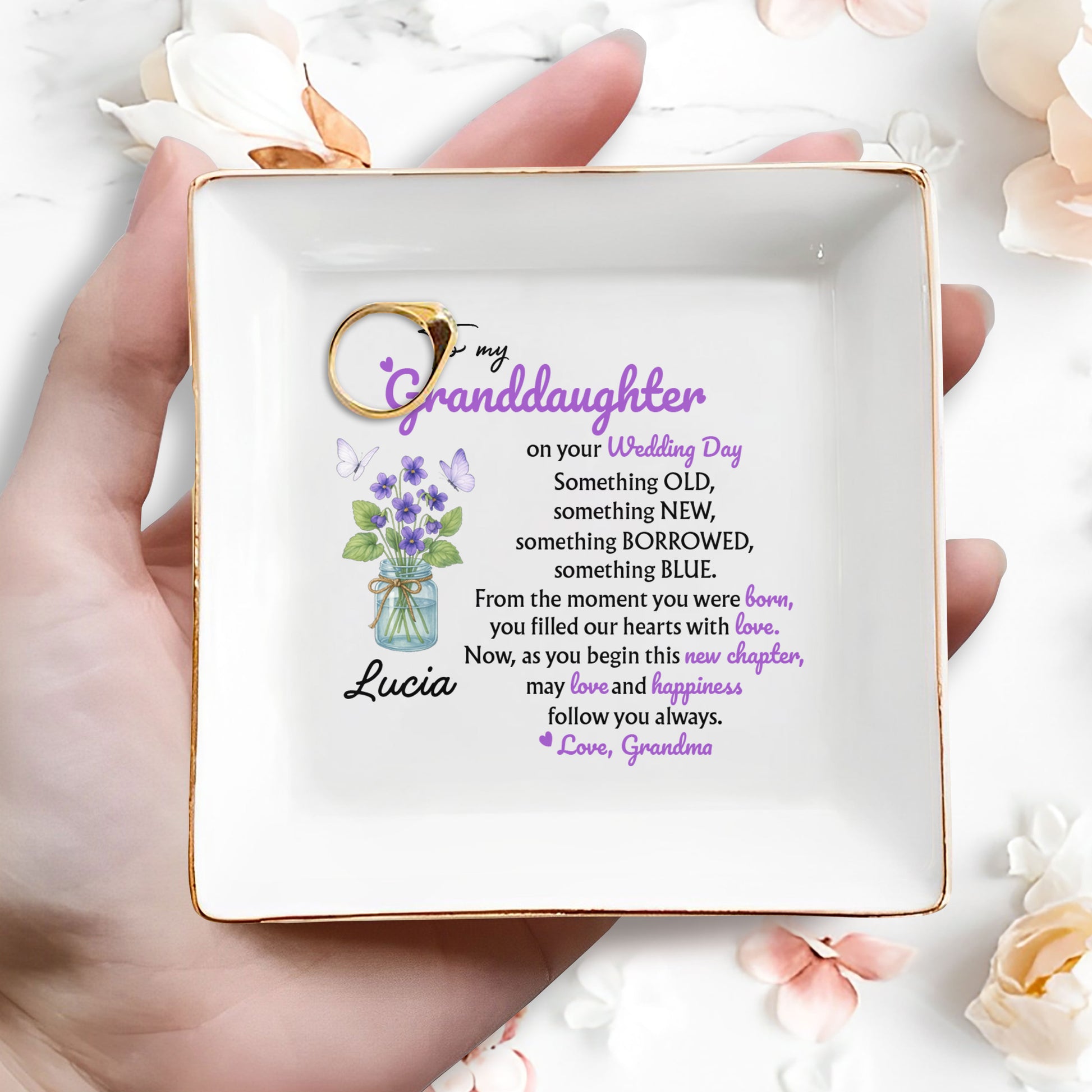 To My Granddaughter On Your Wedding Day, Flowers And Butterflies