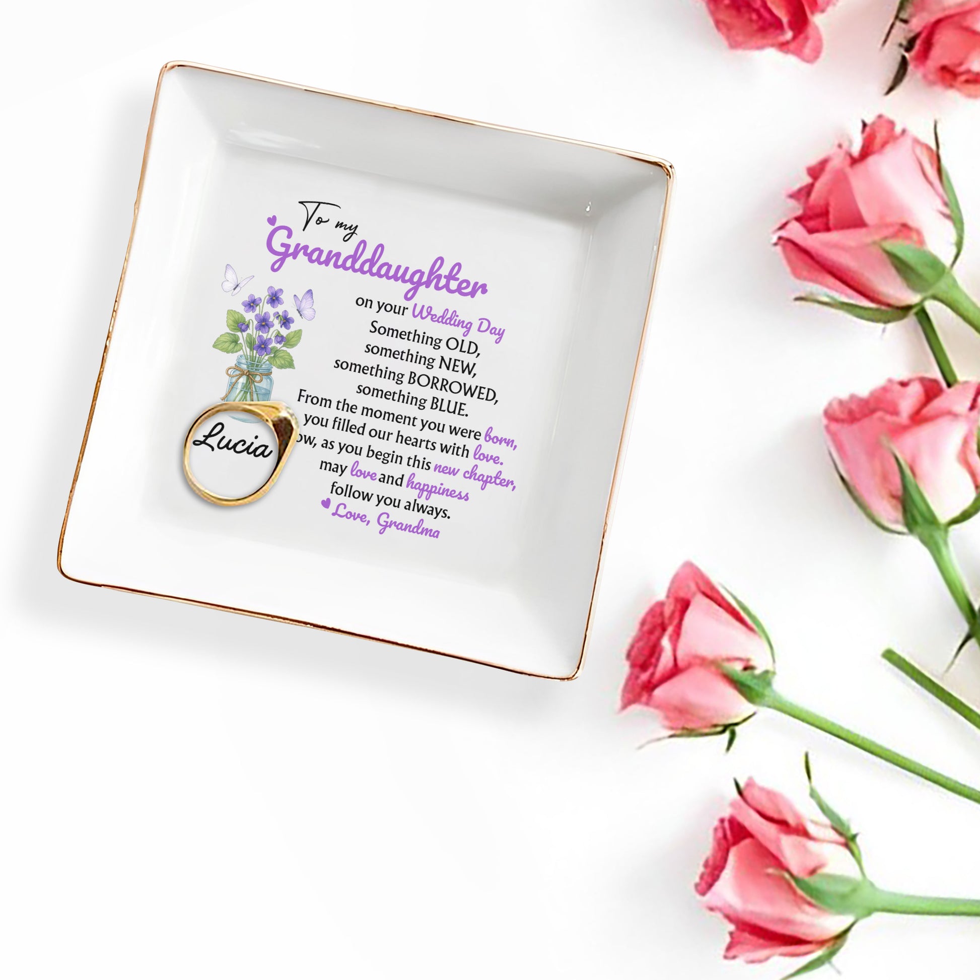 To My Granddaughter On Your Wedding Day, Flowers And Butterflies