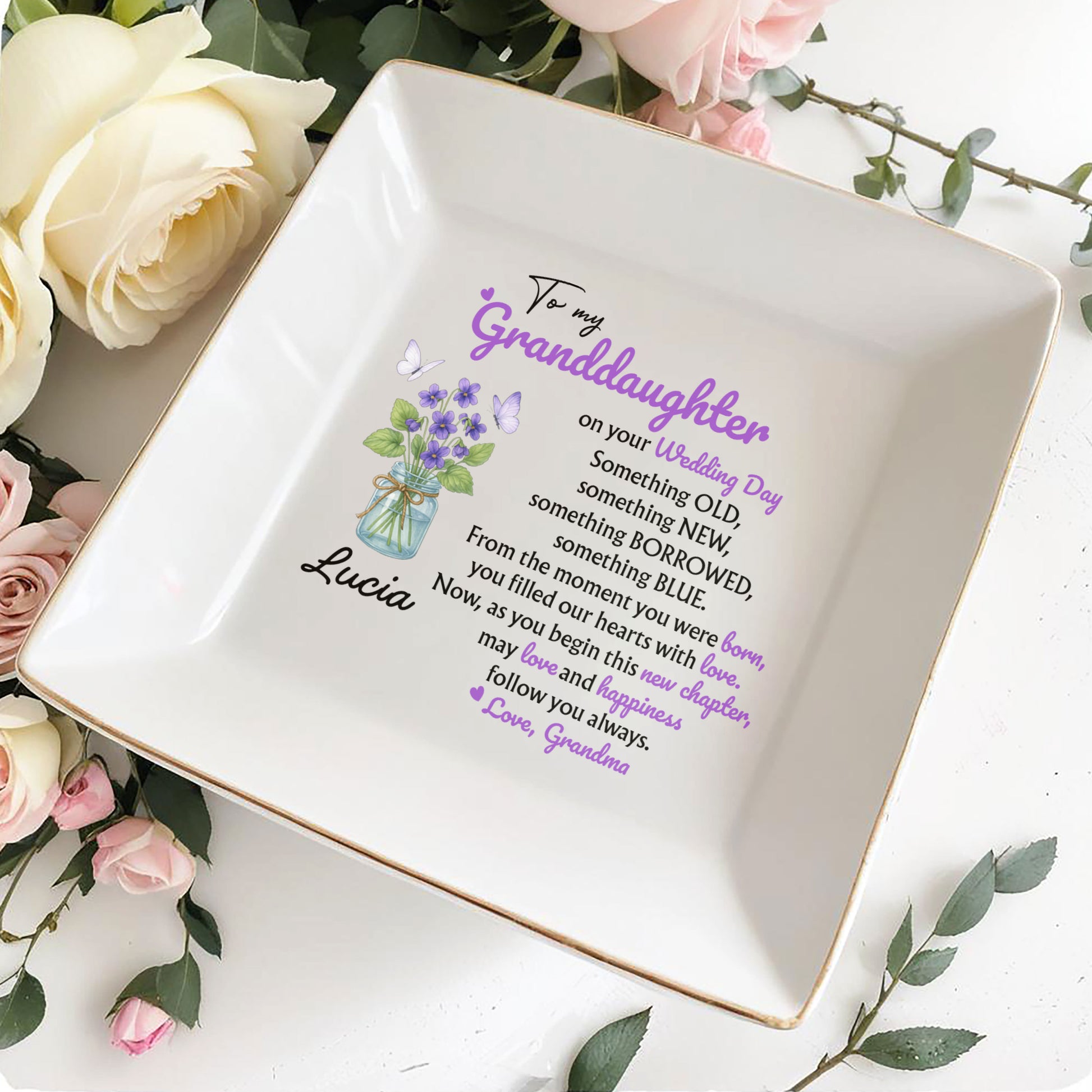 To My Granddaughter On Your Wedding Day, Flowers And Butterflies