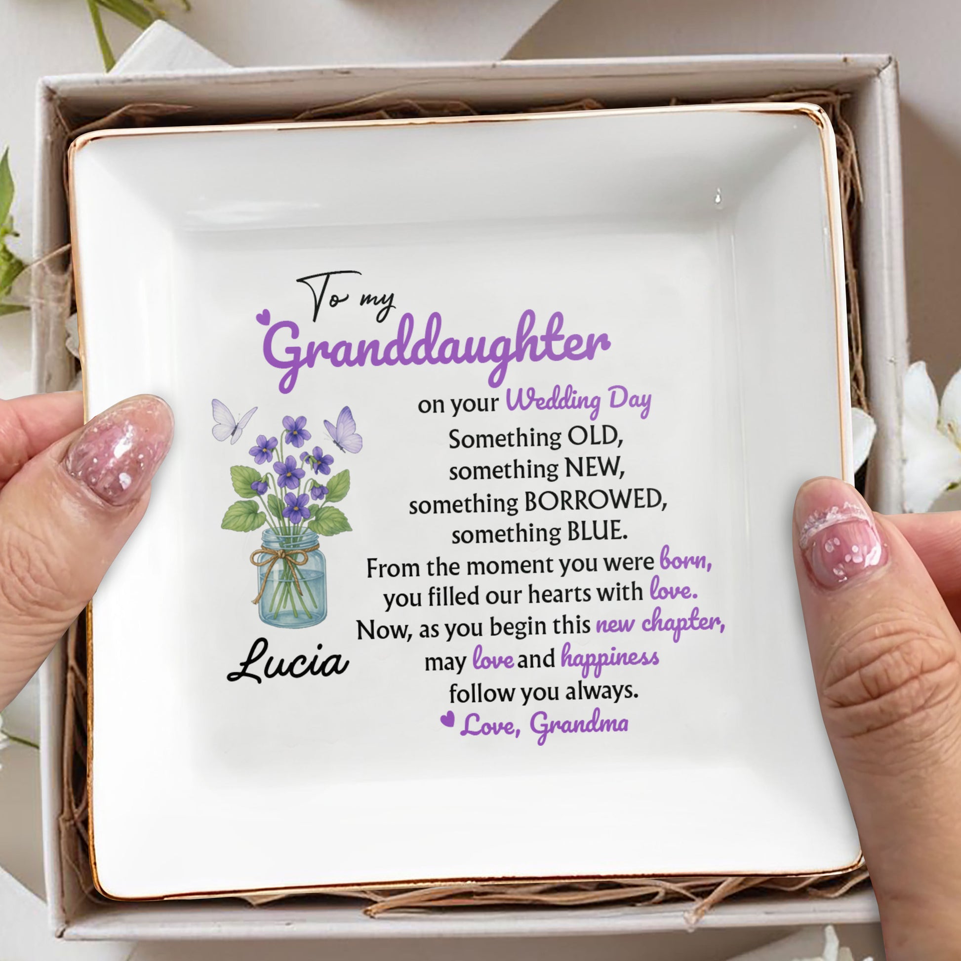 To My Granddaughter On Your Wedding Day, Flowers And Butterflies