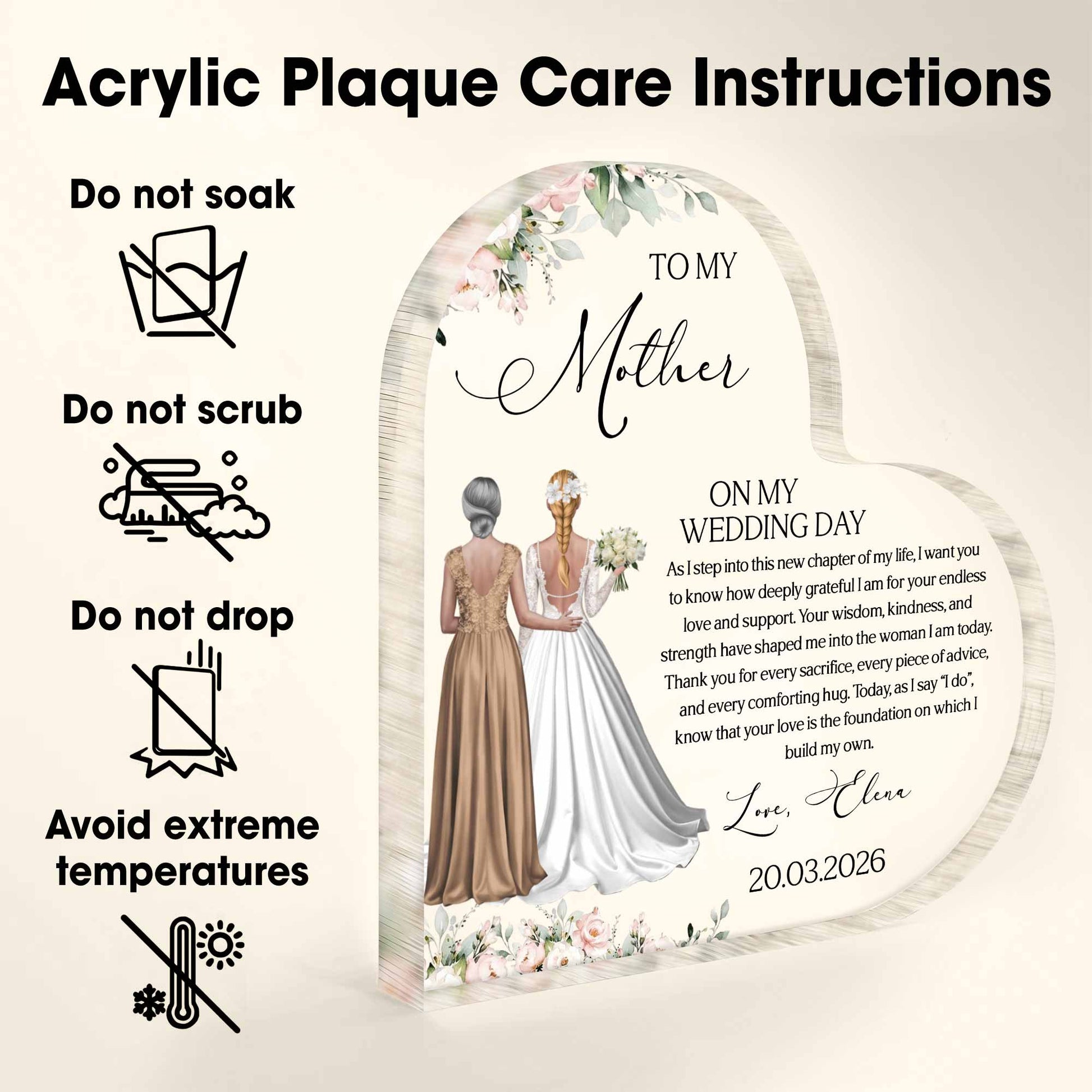 To My Mother On My Wedding Day, Two Women In Wedding Setting