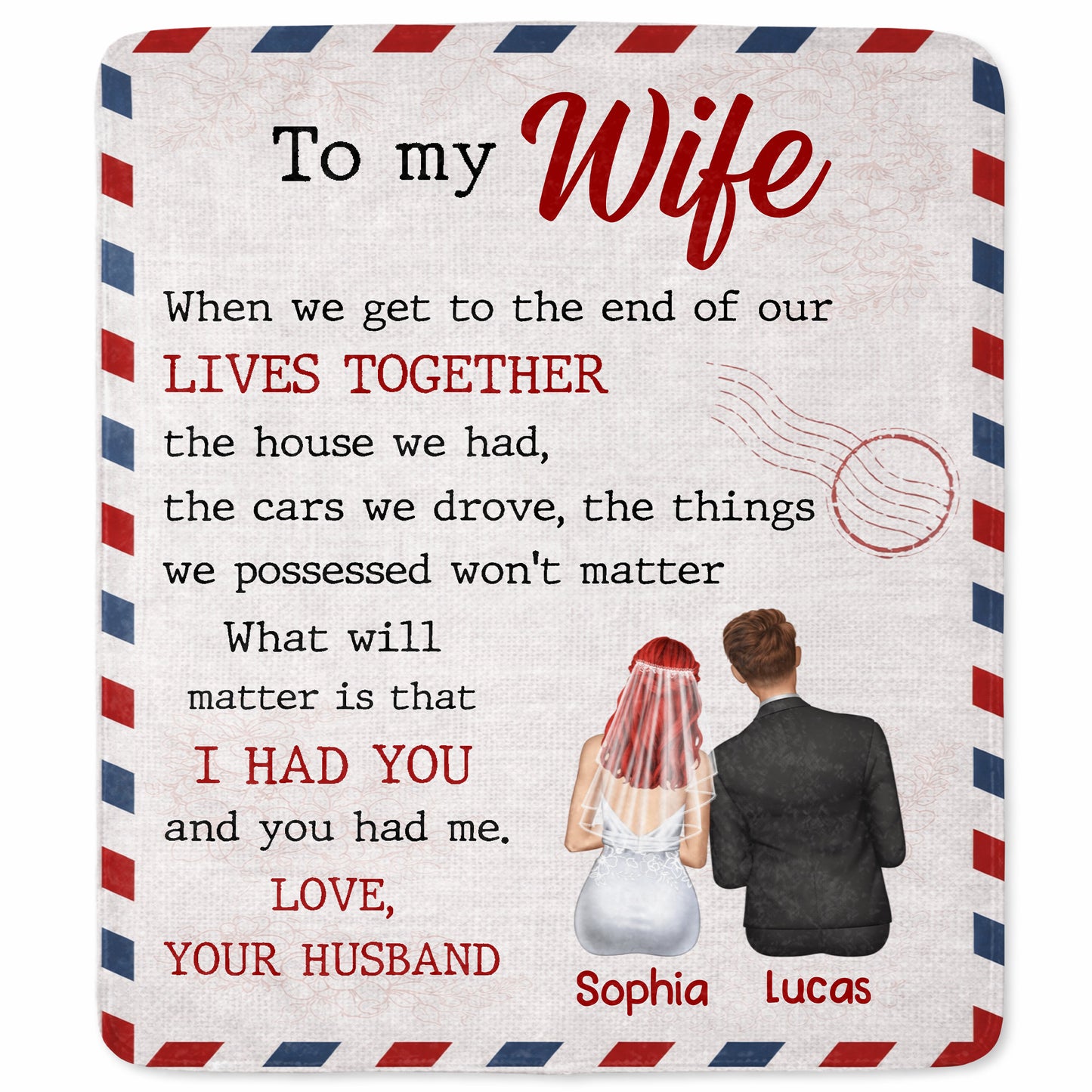 To My Wife, Love and Postal Stamp Design