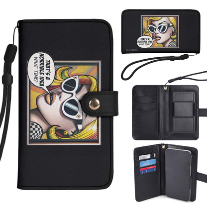 What Time? - Personalized Custom Phone Leather Wallet - WHATTIME01PW