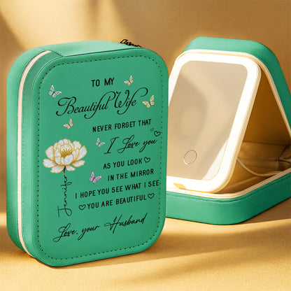 To My Beautiful Wife, Flower And Butterfly Design