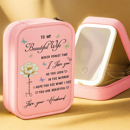 To My Beautiful Wife, Flower And Butterfly Design