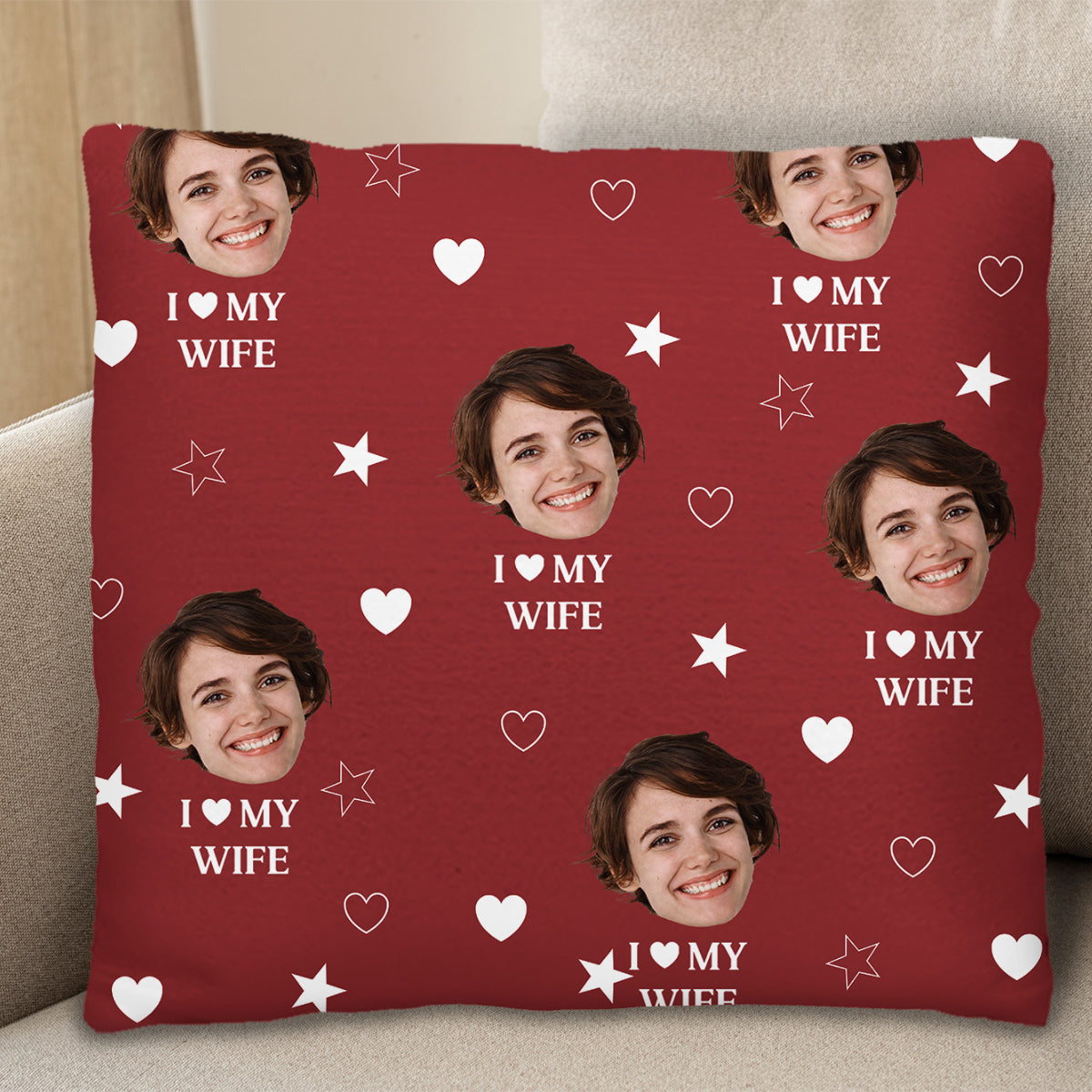 I Love My Wife With Hearts And Stars Design