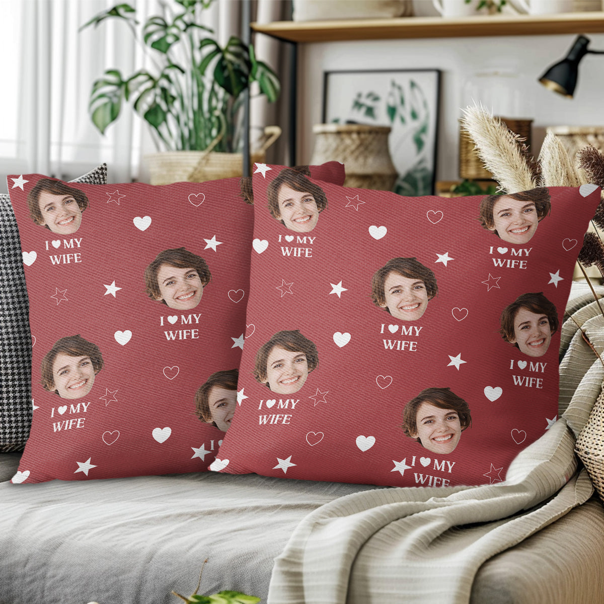 I Love My Wife With Hearts And Stars Design