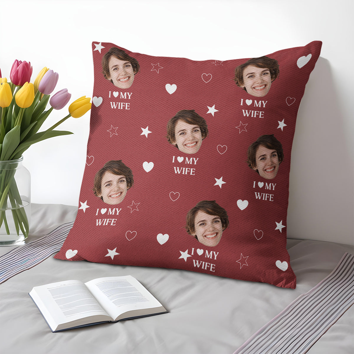 I Love My Wife With Hearts And Stars Design