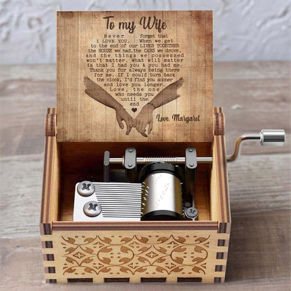 To My Wife, Love Message With Holding Hands And Hearts