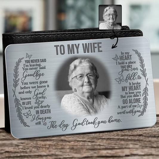 To My Wife, The Day God Took You Home With Laurel Wreath Design