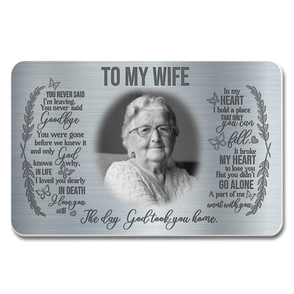 To My Wife, The Day God Took You Home With Laurel Wreath Design