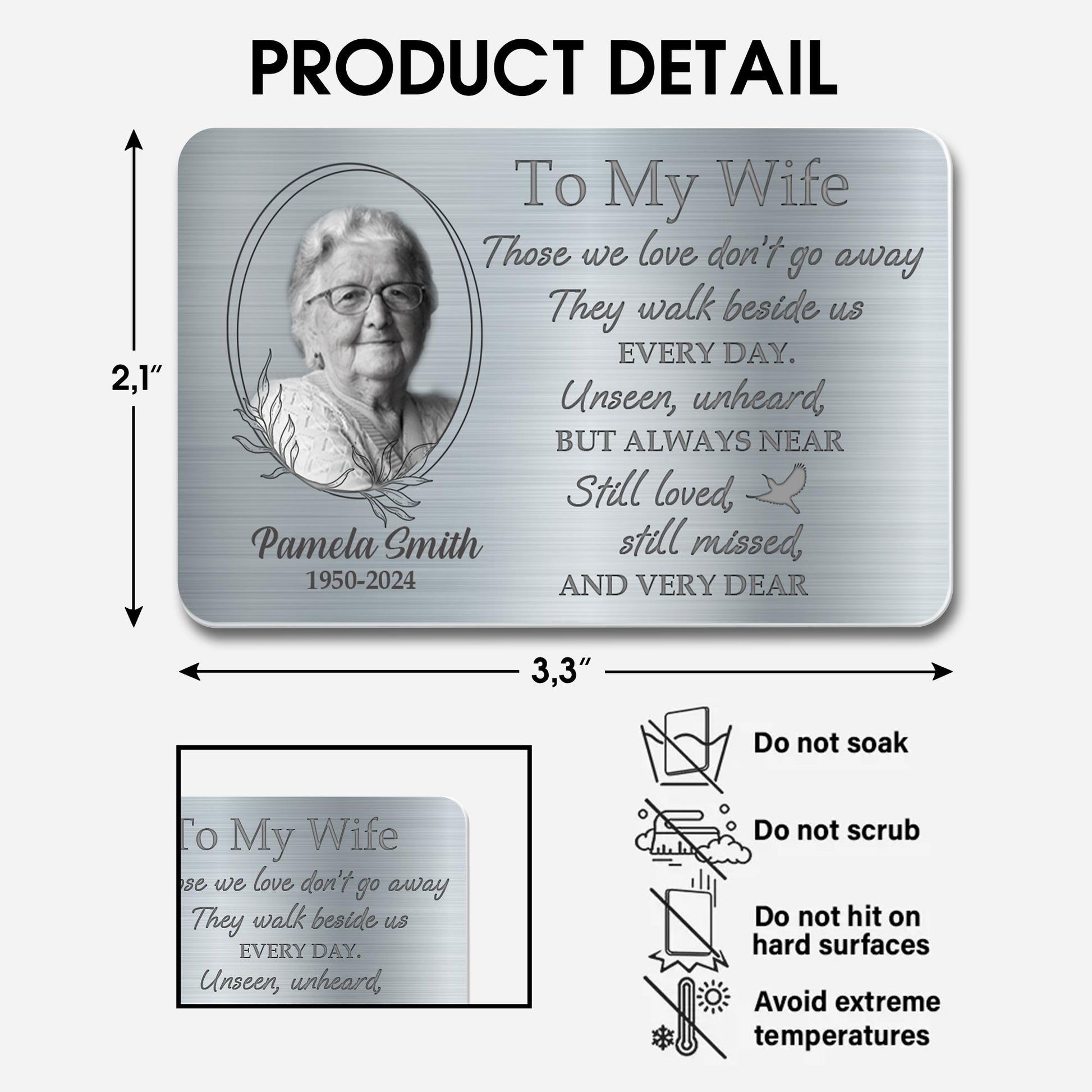 To My Wife, Loved And Missed Every Day, Dove And Floral Design