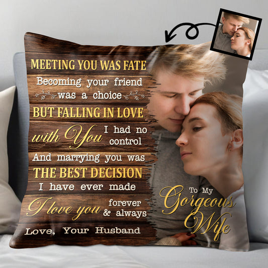 Love and Marriage Decision Romantic Quote For Wife - Personalized Custom Pillow, Insert Included - WIF042_PLW