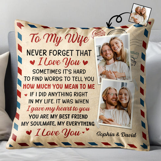 To My Wife Love And Heartfelt Commitment Pillow - Personalized Custom Pillow, Insert Included - WIF043_PLW
