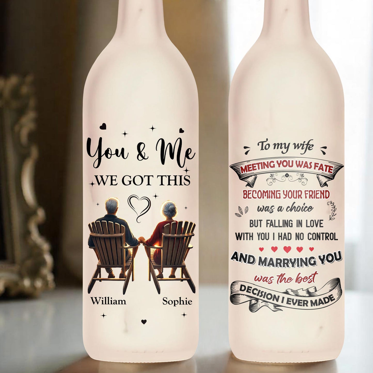 To My Wife, Meeting You Was Fate, Hearts, Chairs And Couple