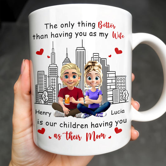 The Only Thing Better Than Having You As My Wife, Skyline and Cartoon Couple