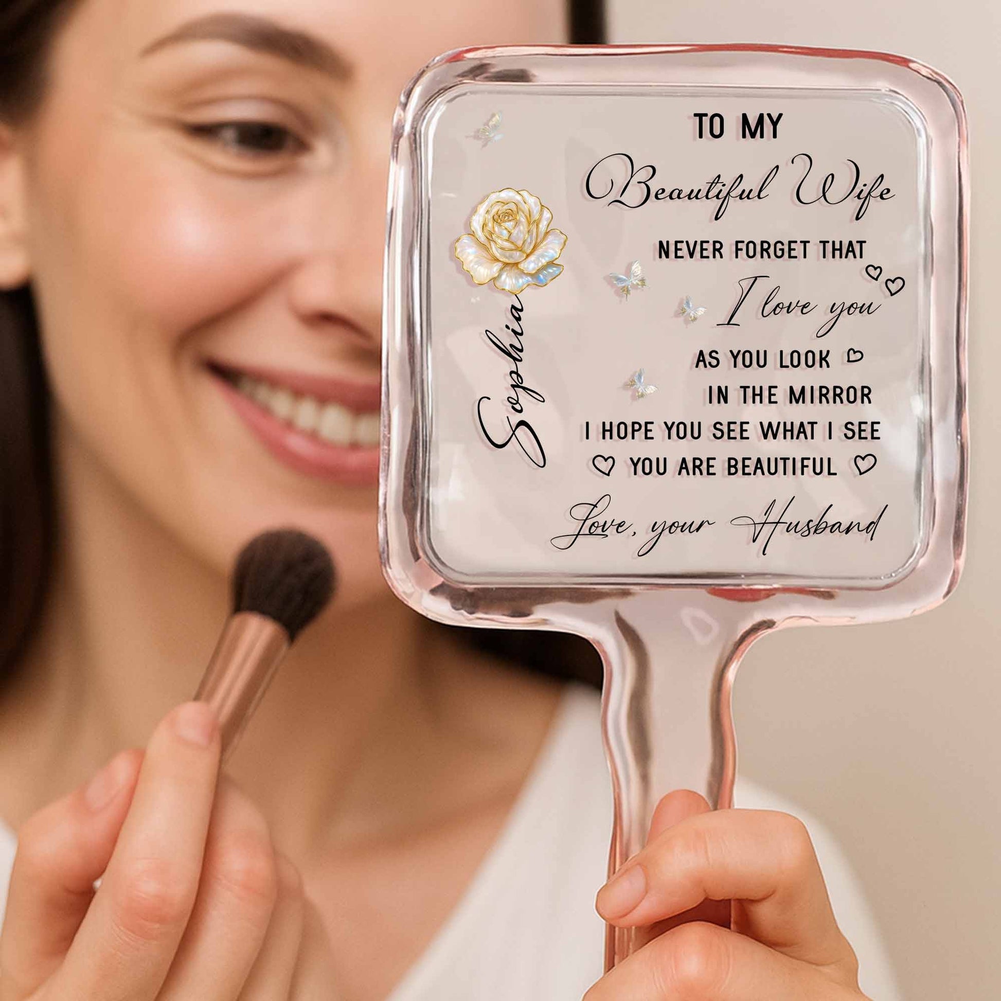 To My Beautiful Wife, Rose And Butterflies