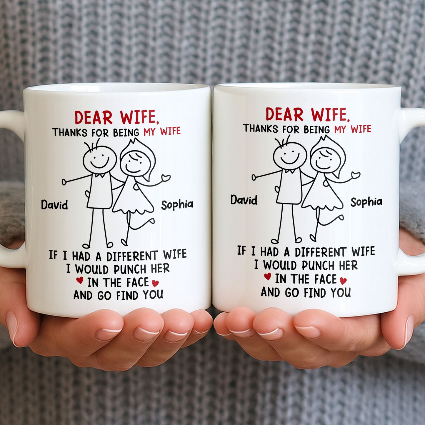 Dear Wife Thanks For Being My Wife, Stick Figures And Hearts