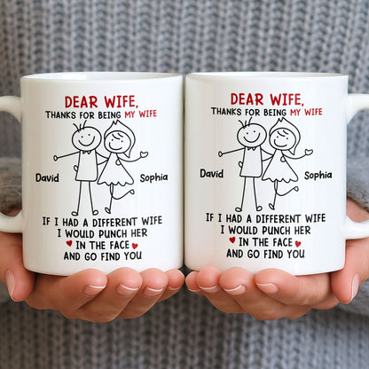 Dear Wife Thanks For Being My Wife, Stick Figures And Hearts