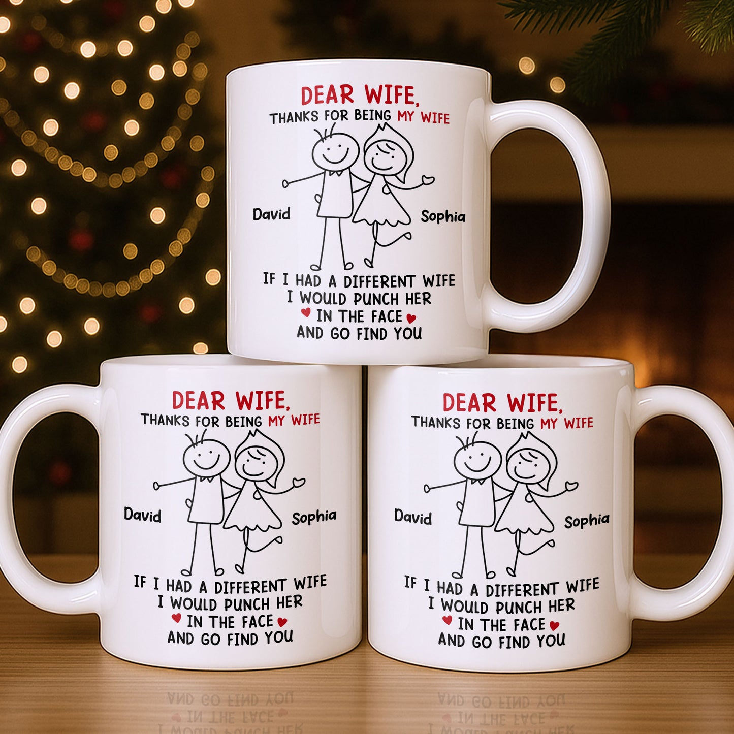 Dear Wife Thanks For Being My Wife, Stick Figures And Hearts