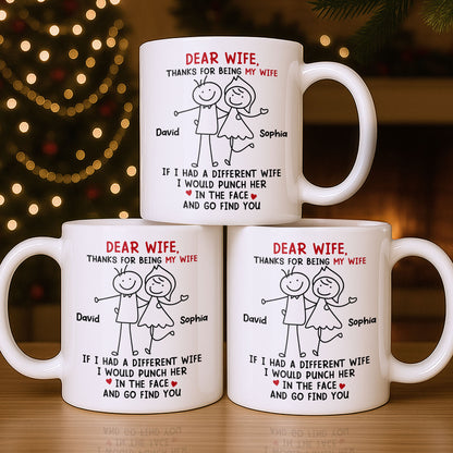 Dear Wife Thanks For Being My Wife, Stick Figures And Hearts