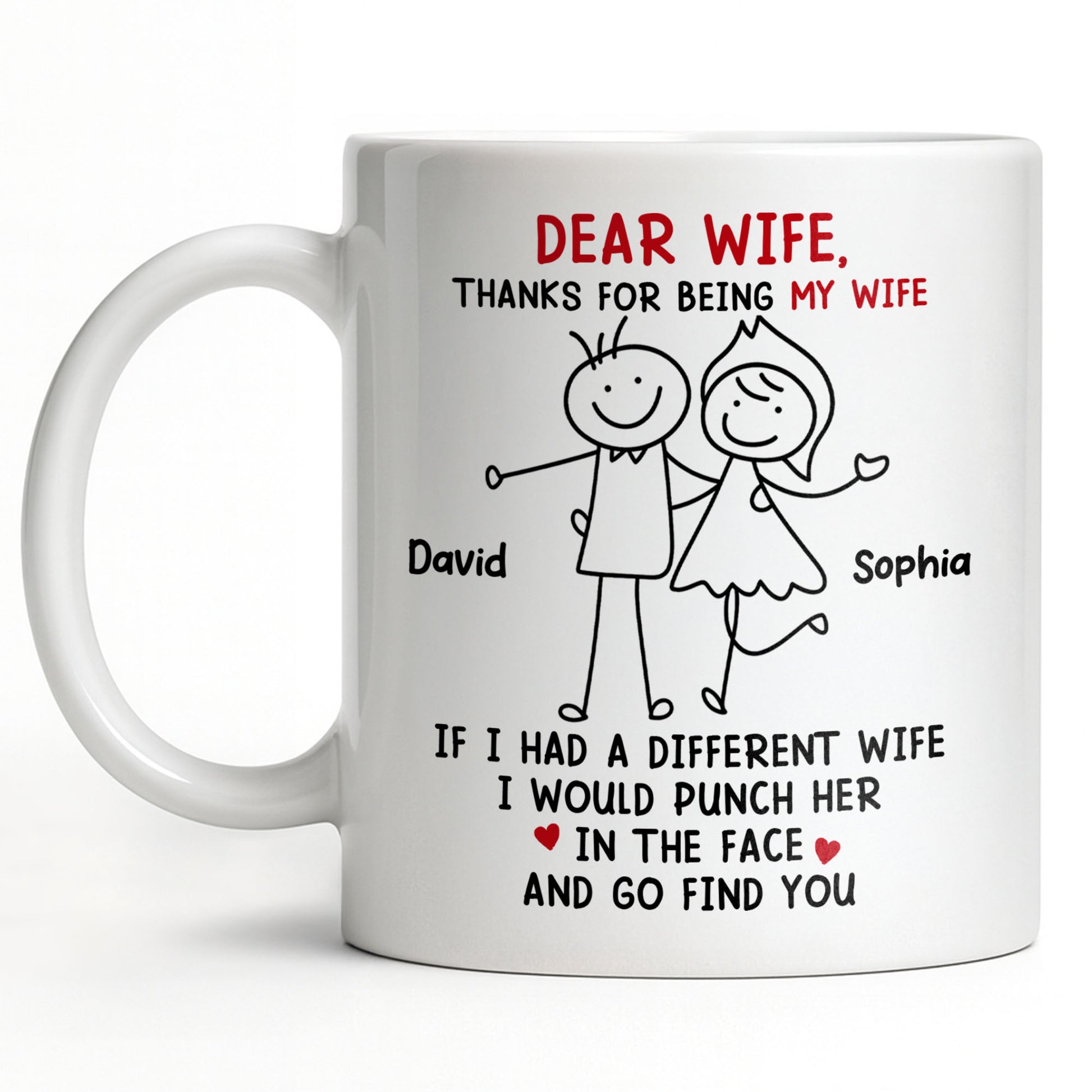 Dear Wife Thanks For Being My Wife, Stick Figures And Hearts