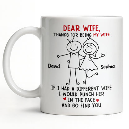 Dear Wife Thanks For Being My Wife, Stick Figures And Hearts