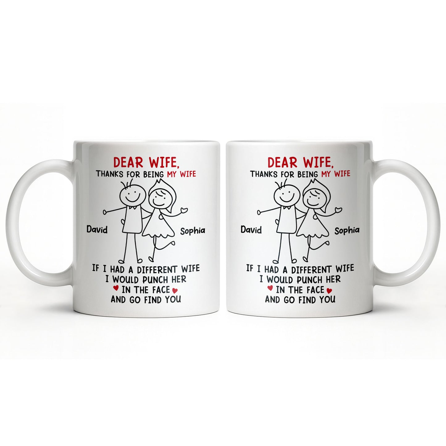 Dear Wife Thanks For Being My Wife, Stick Figures And Hearts