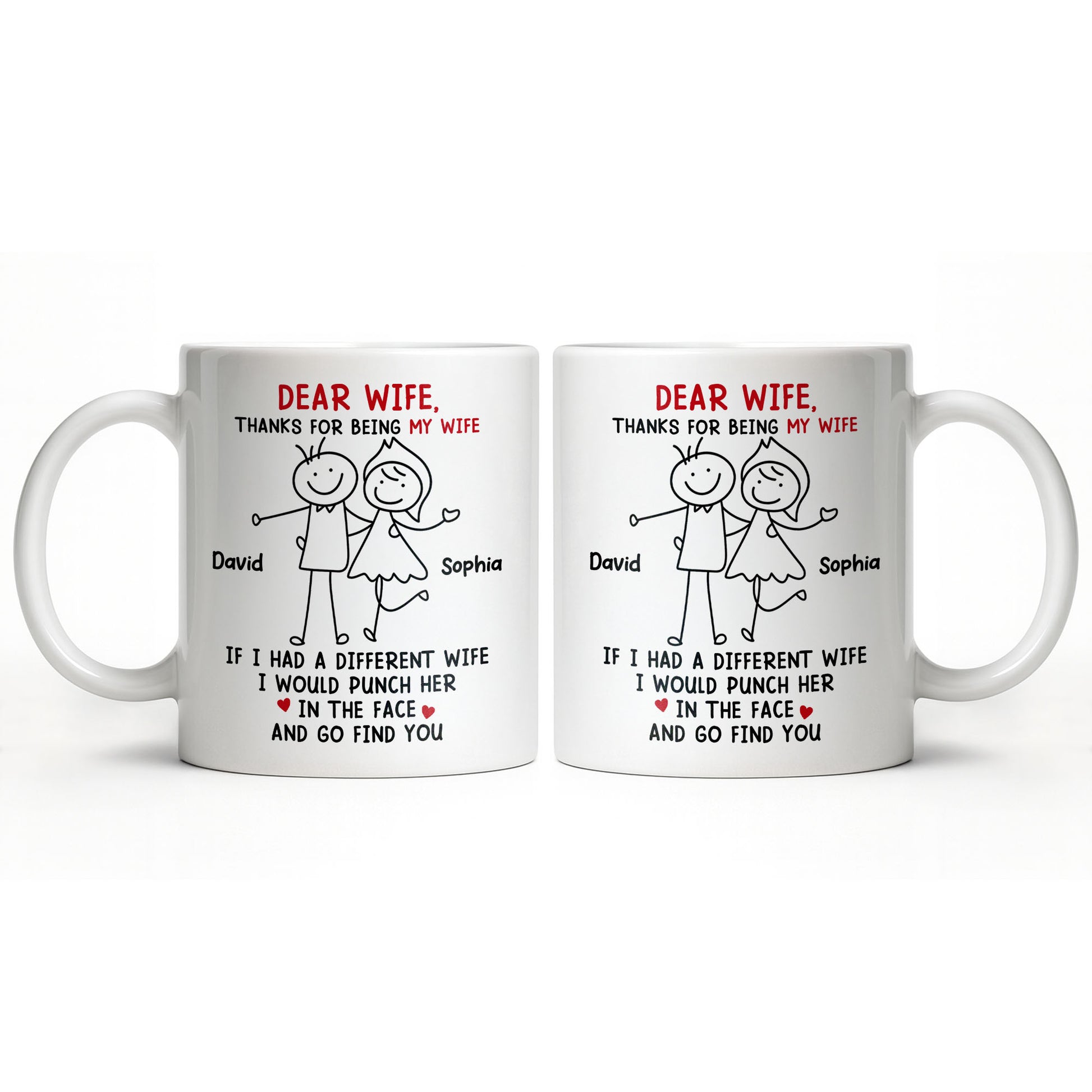 Dear Wife Thanks For Being My Wife, Stick Figures And Hearts