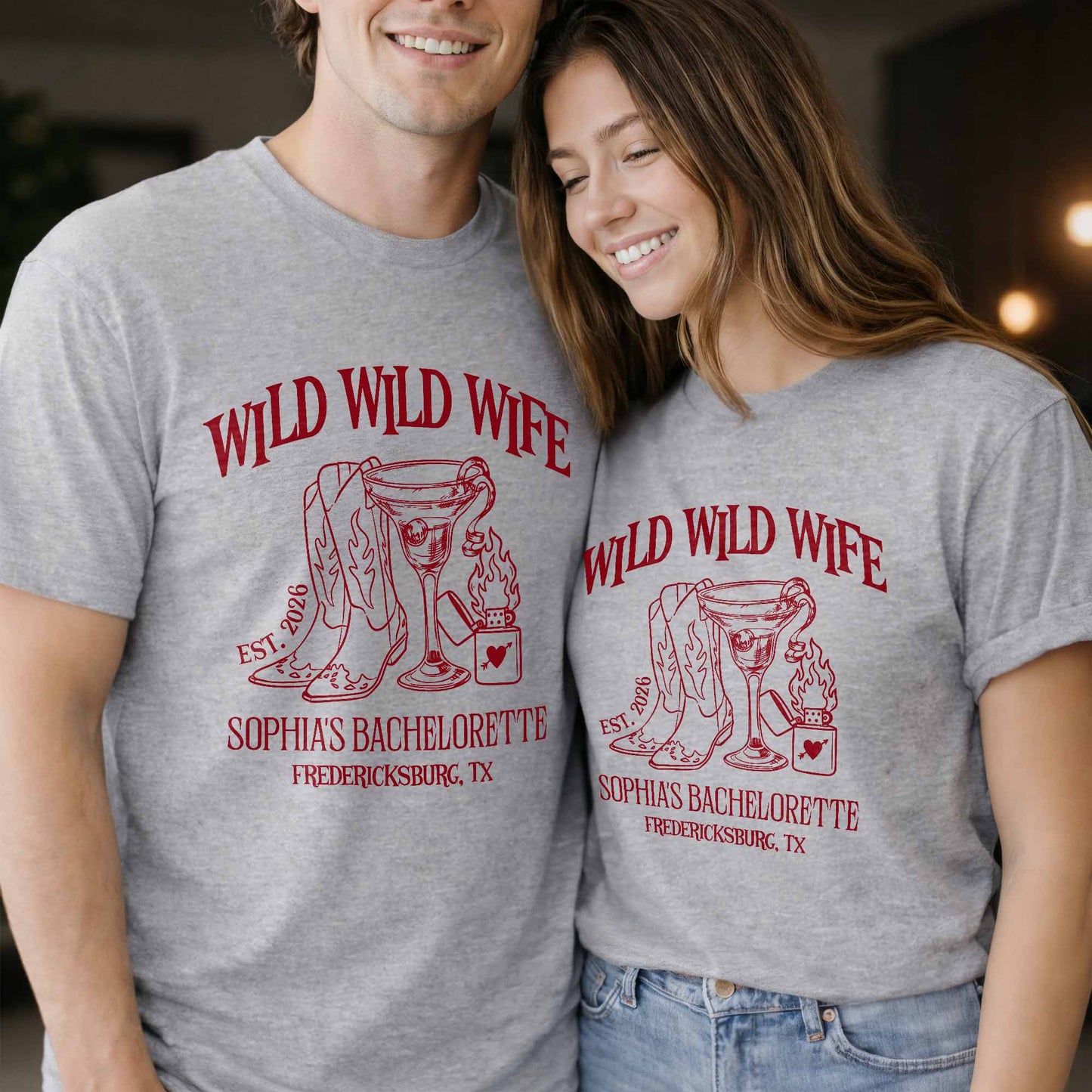 Wild Wild Wife Bachelorette With Cowboy Boots And Cocktail Glass - Personalized Custom Unisex T-shirt, Hoodie - WIF080_WBAS