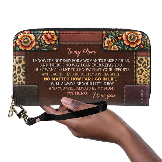 My Mom My Hero - Women Leather Wallet - WLMES01