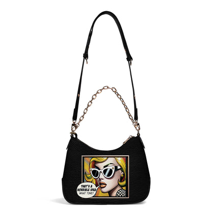 À quelle heure ? - Sac à main bandoulière personnalisé avec chaîne - WT01CH