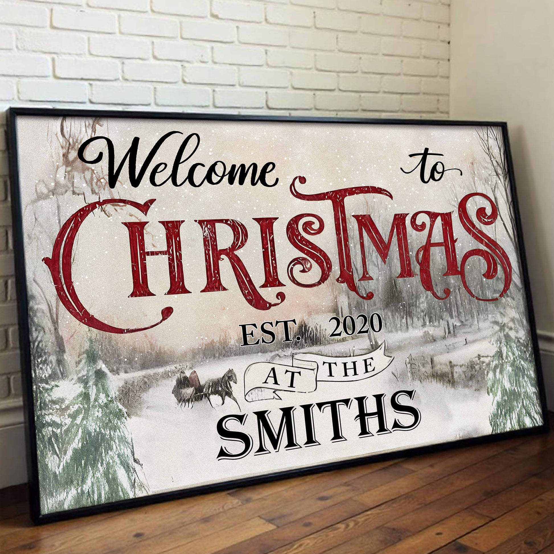 Welcome To Christmas, Winter Landscape And Script