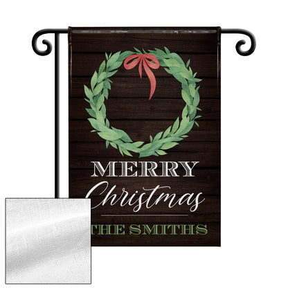 Merry Christmas Wreath On Wooden Background