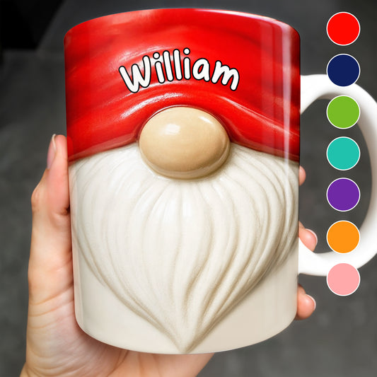 Delight In Every Sip With Festive Beard And Red Hat Design - Personalized Custom Coffee Mug - XMAS062_MG