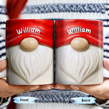Delight In Every Sip With Festive Beard And Red Hat Design - Personalized Custom Coffee Mug - XMAS062_MG