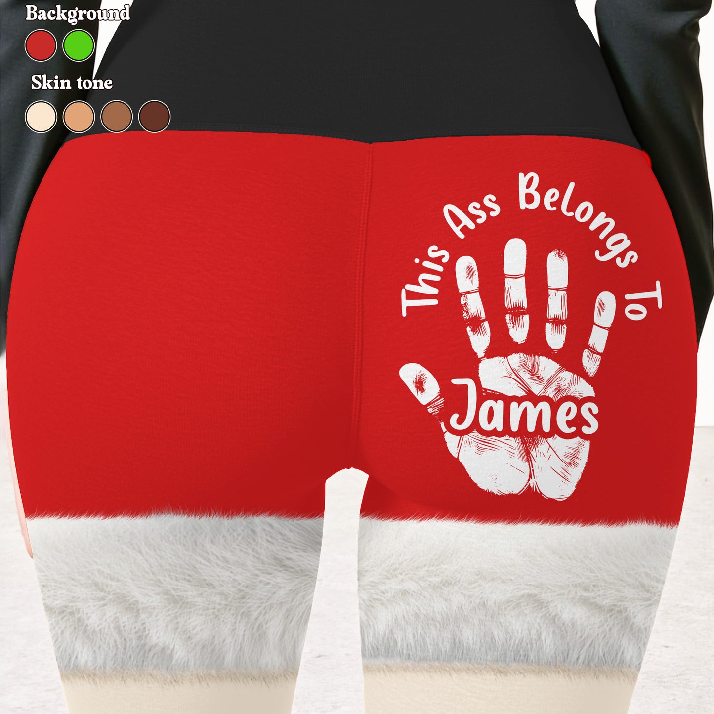 This Ass Belongs To Customizable Handprint Design - Personalized Women Leggings - XMAS096_WLEG