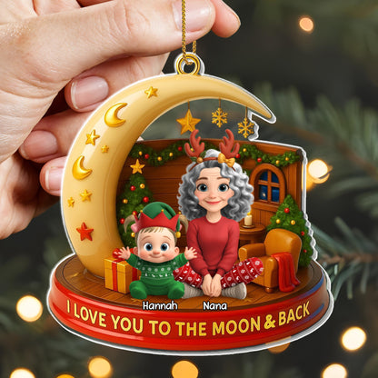 I Love You To The Moon & Back Christmas Ornament