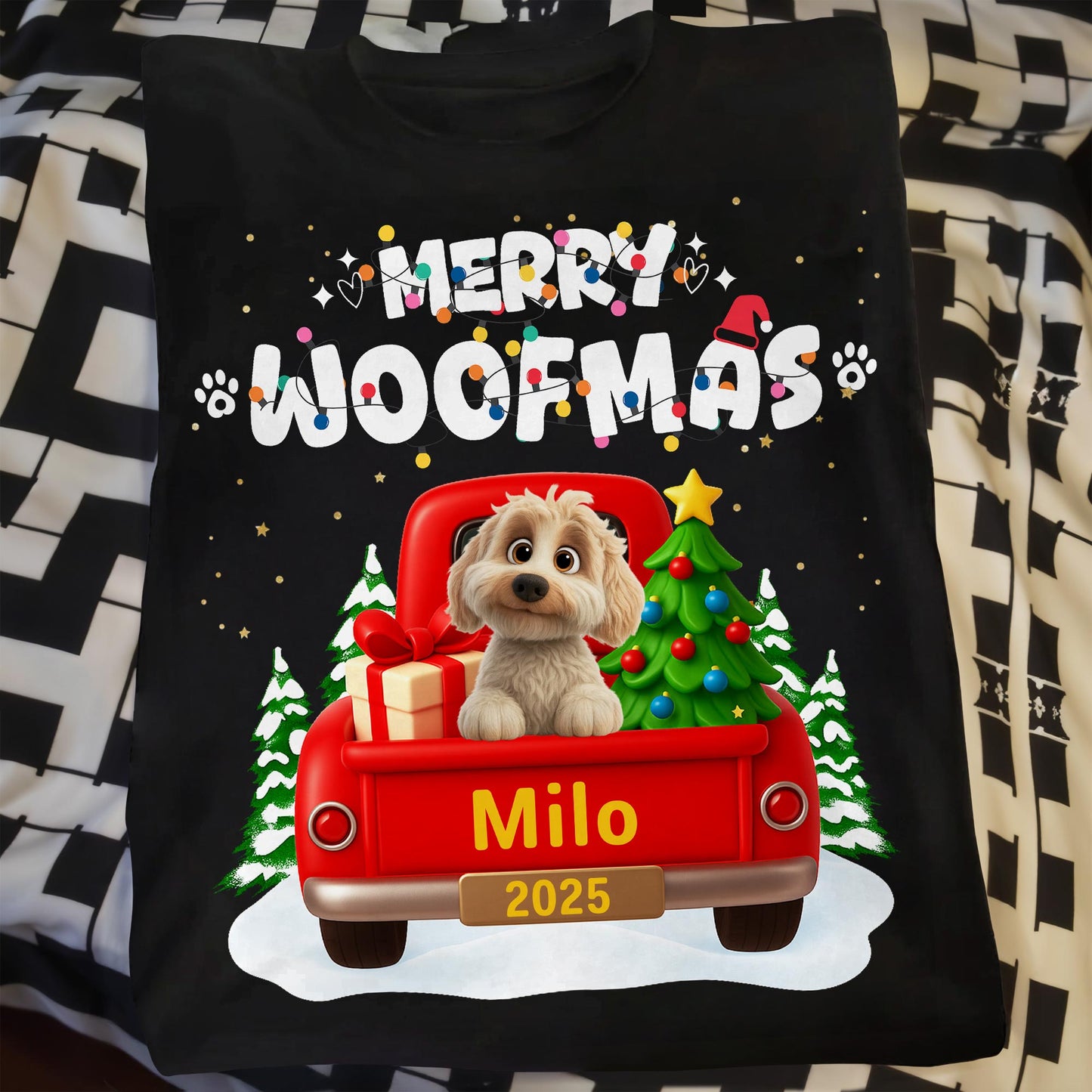 Merry Woofmas Dog In Christmas Truck