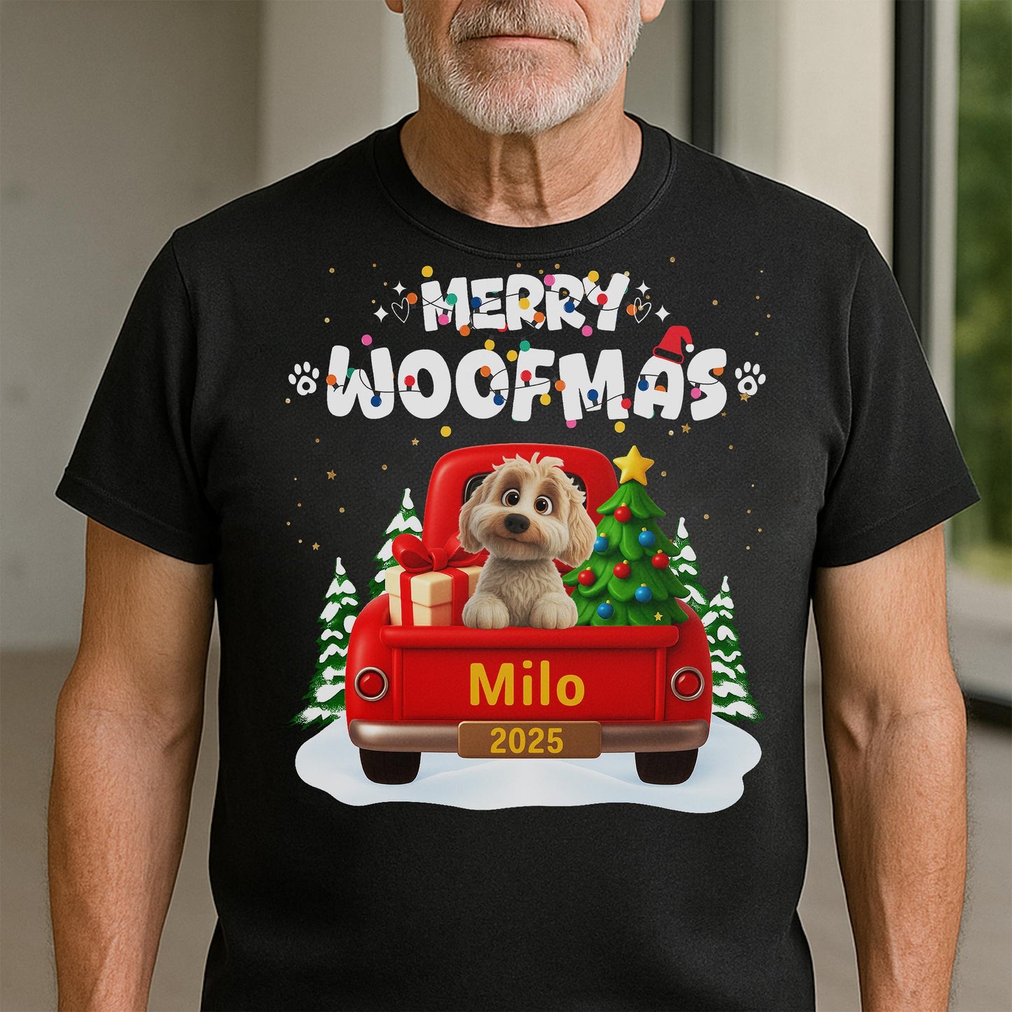 Merry Woofmas Dog In Christmas Truck