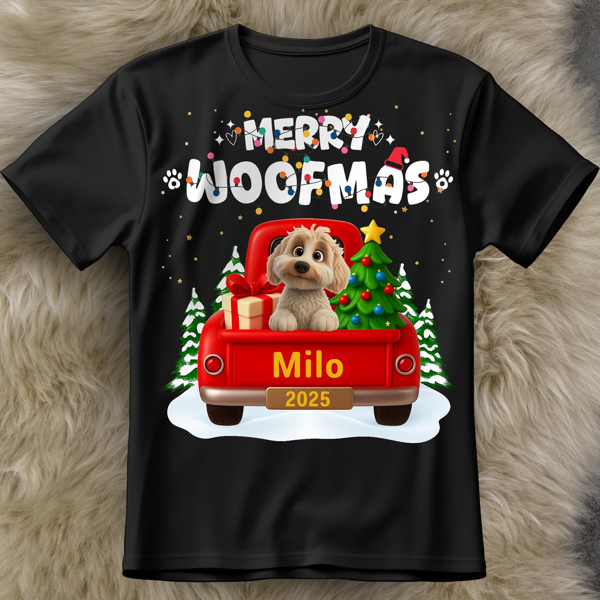 Merry Woofmas Dog In Christmas Truck