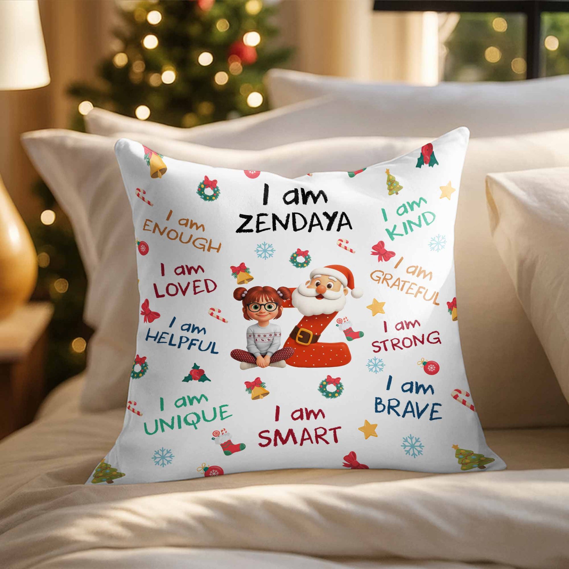 I Am Enough, Loved, Helpful, Unique, Smart With Santa And Elf