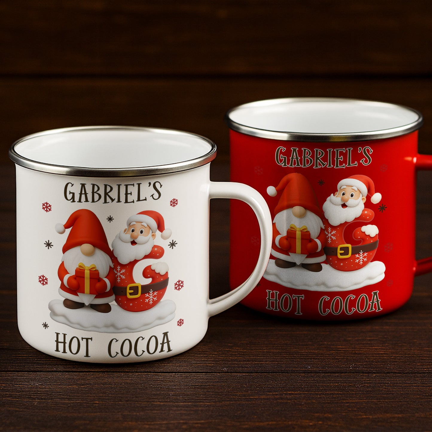 Personalized Hot Cocoa Mug With Santa And Gifts