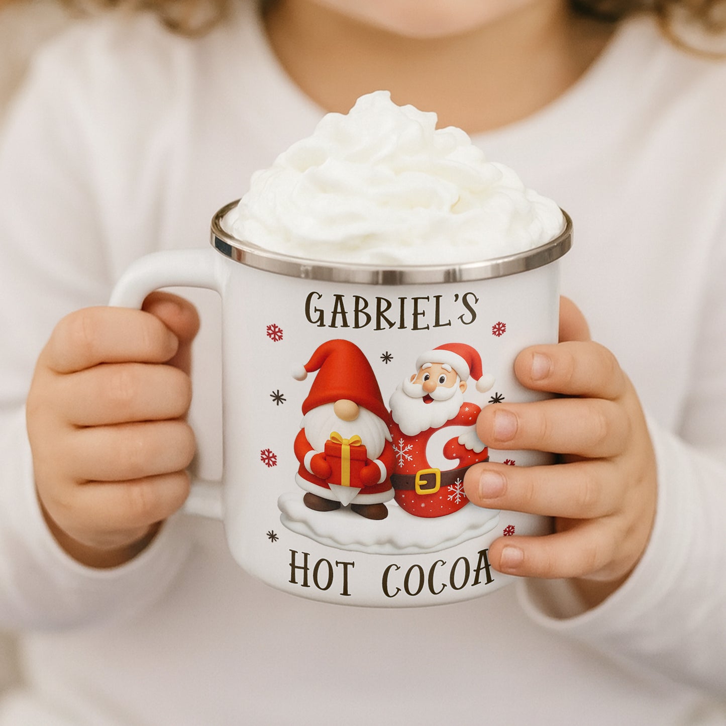 Personalized Hot Cocoa Mug With Santa And Gifts
